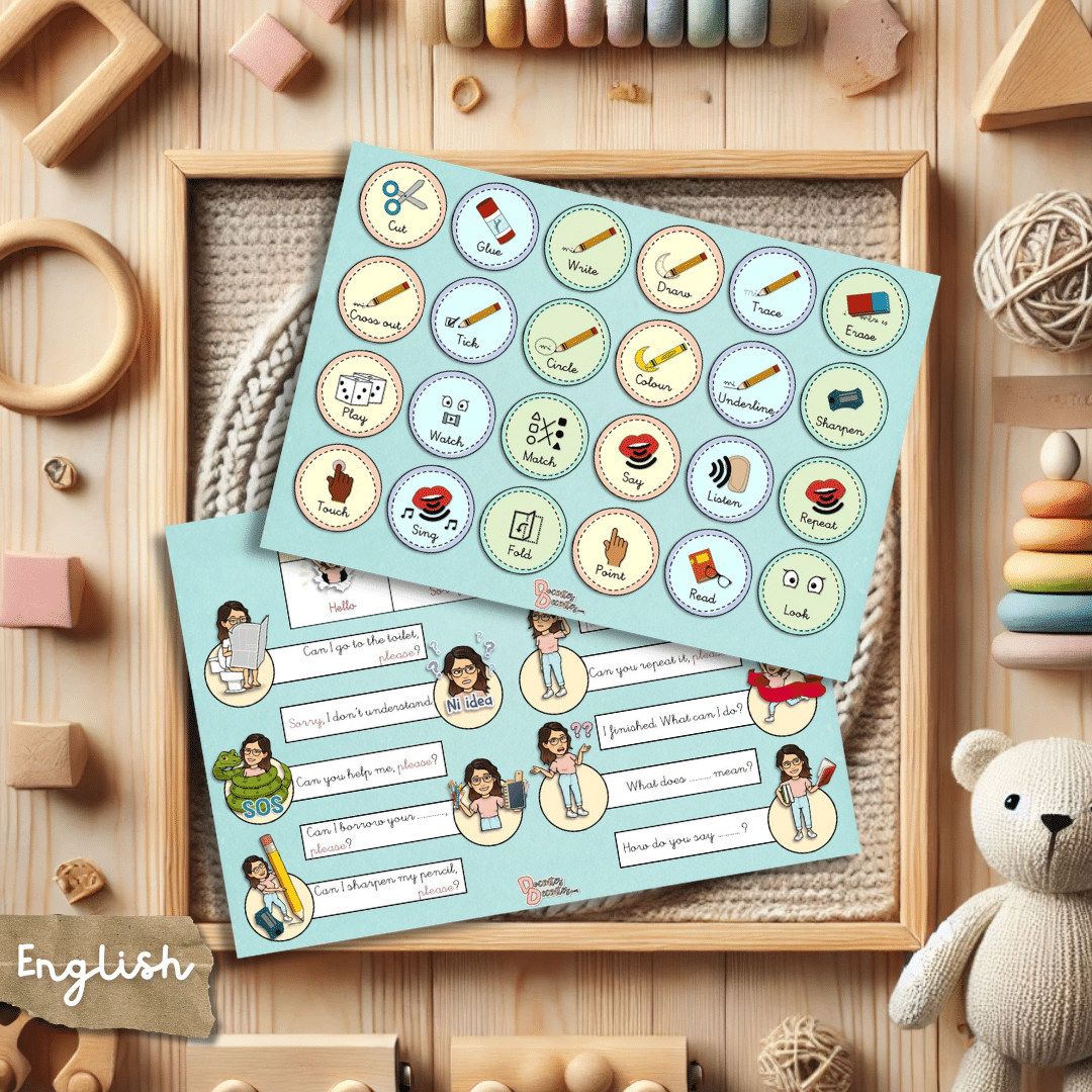 Class Verbs & Questions Crib Sheets
