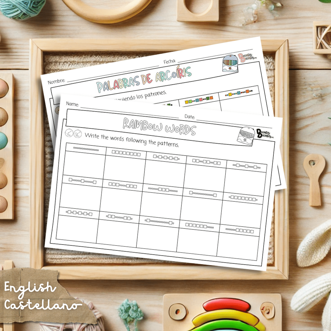 Rainbow Words Template - Plantilla para aprender vocabulario