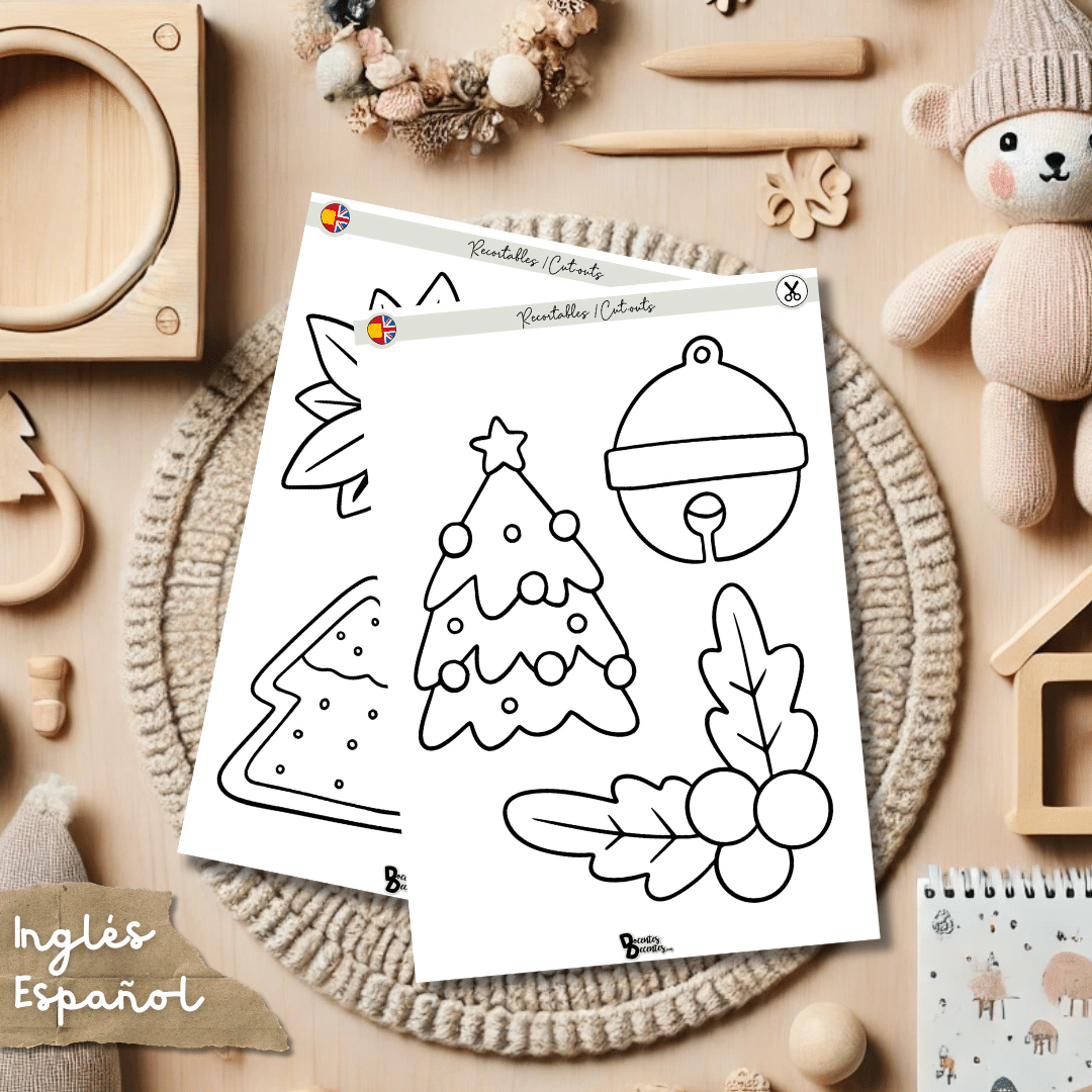 Fichas de Navidad para colorear y decorar